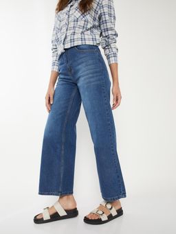 max - Blue Solid/Plain Regular Jeans
