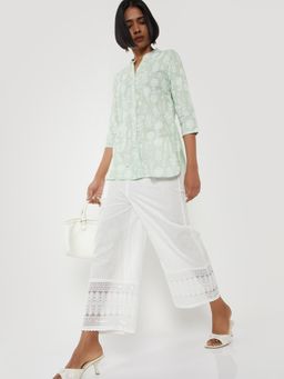 max - White Solid/Plain Regular Palazzo