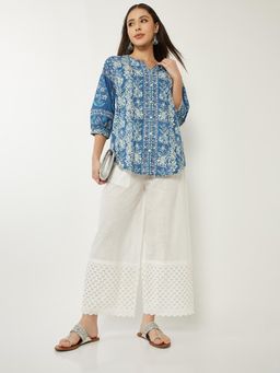 max - Off White Solid/Plain Regular Palazzo