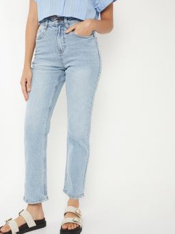 max - Blue Solid/Plain Regular Jeans