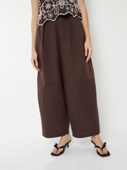 max - Brown Solid/Plain Regular Palazzo