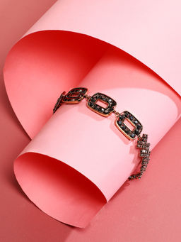 Sohi - Women Halo Crystal Bracelet Dark Silver