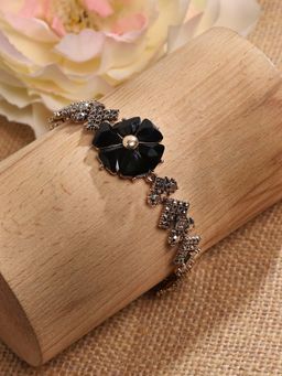 Sohi - Women Crystal Flower Bracelet Black