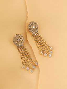Sohi - Women White Crystal Drop Earrings