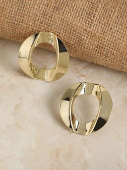 Sohi - Women Twisted Circular Drop Earrings Gold