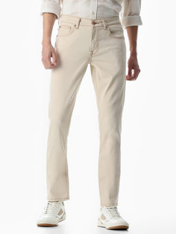 Jack & Jones - Men Beige Solid Jeans