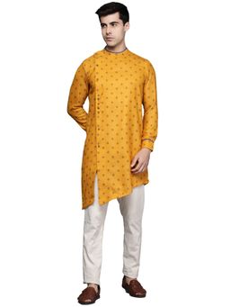 Manyavar - Mustard Blended Viscose Casual Kurta