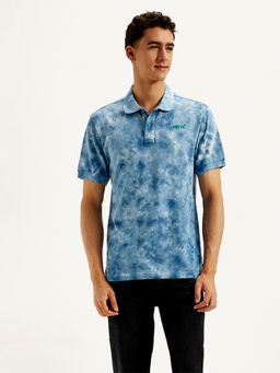 Levi's - Blue Tie and Dye Slim Fit Polo T-Shirt