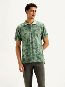Levi's - Green Tie and Dye Slim Fit Polo T-Shirt