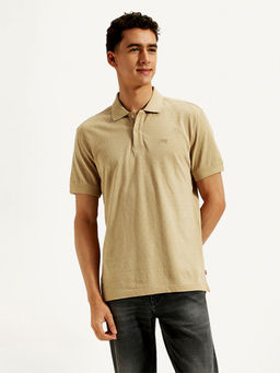 Levi's - Beige Self Design Slim Fit Polo T-Shirt