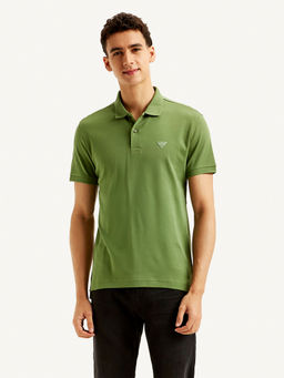 Levi's - Green Solid Slim Fit Polo T-Shirt