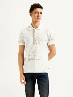 Levi's - White Printed Slim Fit Polo T-Shirt