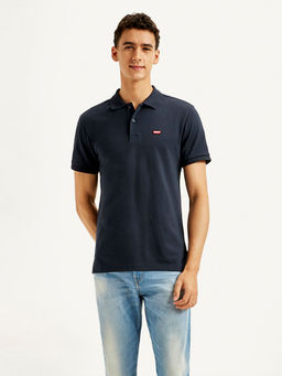 Levi's - Navy Blue Solid Slim Fit Polo T-Shirt