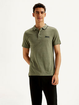Levi's - Olive Solid Slim Fit Polo T-Shirt
