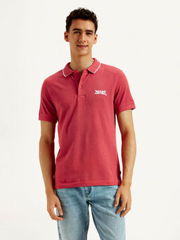 Levi's - Red Solid Slim Fit Polo T-Shirt