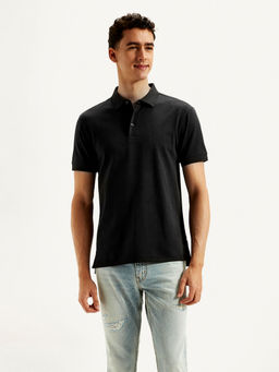 Levi's - Black Solid Slim Fit Polo T-Shirt