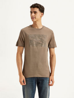 Levi's - Brown Self Design Slim Fit T-Shirt