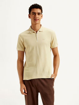 Levi's - Cream Solid Slim Fit Polo T-Shirt