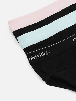 Calvin Klein - Multicolor Brand Elasticated Mid Rise Briefs (Pack of 3)