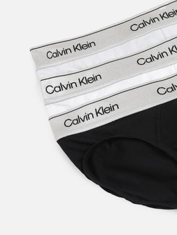 Calvin Klein - Multicolor Brand Elasticated Mid Rise Briefs (Pack of 3)