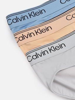 Calvin Klein - Multicolor Brand Elasticated Mid Rise Briefs (Pack of 3)