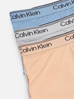 Calvin Klein - Multicolor Brand Elasticated Mid Rise Trunks (Pack of 3)