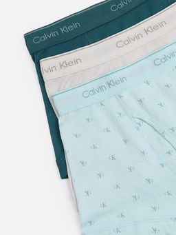 Calvin Klein - Multicolor Brand Elasticated Mid Rise Trunks (Pack of 3)