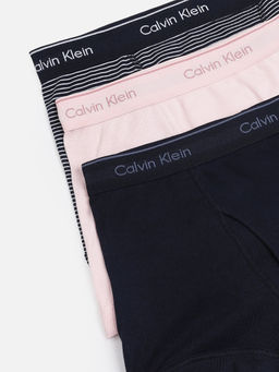 Calvin Klein - Multicolor Brand Elasticated Mid Rise Trunks (Pack of 3)