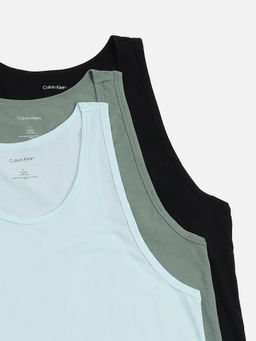 Calvin Klein - Multicolor Logo Elasticated Cotton Sleeveless Vests (Pack of 3)