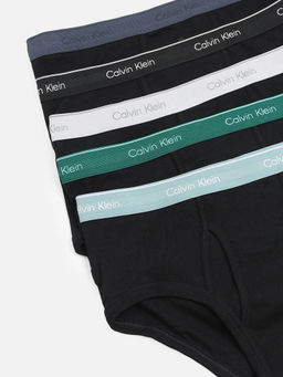 Calvin Klein - Multicolor Brand Elasticated Mid Rise Briefs (Pack of 5)