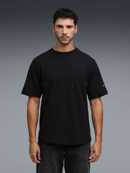 Puma - Black Solid/Plain Oversized T-Shirt