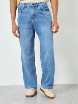 Styli - Blue Solid/Plain Loose Jeans