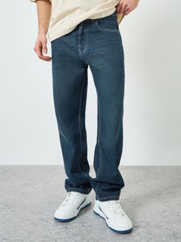 Styli - Blue Solid/Plain Relaxed Jeans