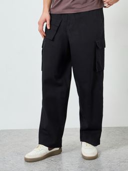 Styli - Black Solid/Plain Regular Joggers
