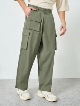 Styli - Olive Solid/Plain Regular Joggers