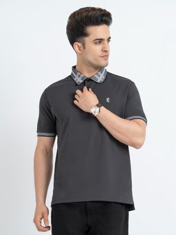 Red Tape - Charcoal Textured Regular Polo T-Shirt