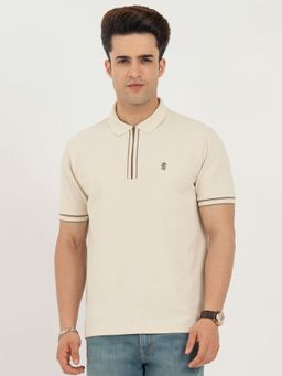 Red Tape - Beige Textured Regular Polo T-Shirt