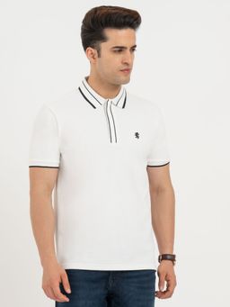 Red Tape - White Textured Regular Polo T-Shirt