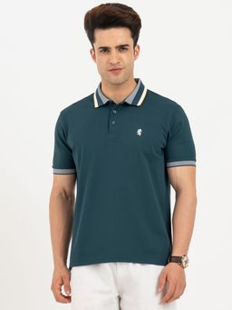 Red Tape - Teal Textured Regular Polo T-Shirt