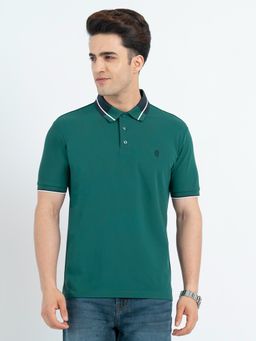 Red Tape - Green Textured Regular Polo T-Shirt