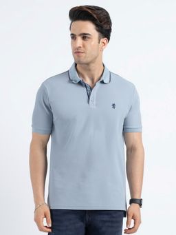 Red Tape - Blue Textured Regular Polo T-Shirt