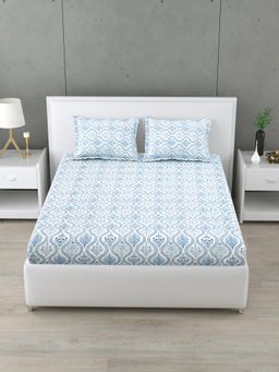 Home Affairs - Blue 160 Tc Bedsheet with 2 Pillow Covers