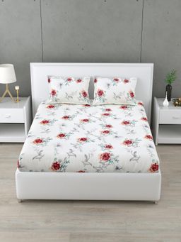 Home Affairs - White 160 Tc Bedsheet with 2 Pillow Covers