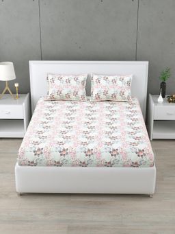 Home Affairs - Floral Multi-Color 160 Tc Bedsheet with 2 Pillow Covers