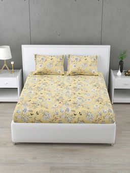 Home Affairs - Yellow 160 Tc Bedsheet with 2 Pillow Covers