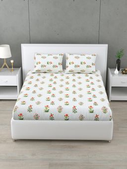 Home Affairs - Ivory 160 Tc Bedsheet with 2 Pillow Covers