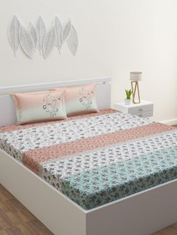 Home Affairs - Floral 220 Tc Multi-Color Bedsheet with 2 Pillow Covers
