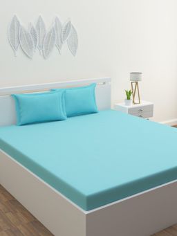 Home Affairs - Aqua 300 Tc Bedsheet with 2 Pillow Covers