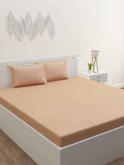 Home Affairs - Beige 300 Tc Bedsheet with 2 Pillow Covers