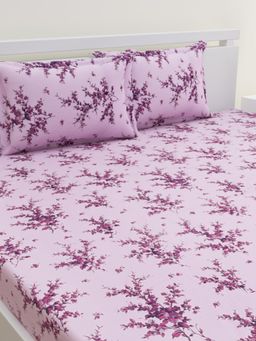 Home Affairs - Mauve 300 Tc Bedsheet with 2 Pillow Covers